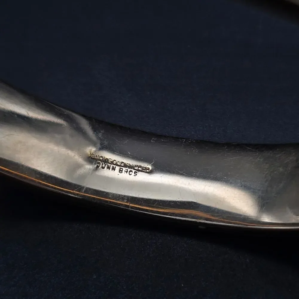 Dunn Bros 10K Gold Filled Bangle Bracelet Etched Vintage Costume Jewelry